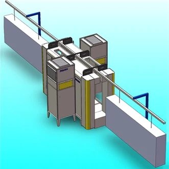 Maza aizņemta garo daļu pārklājuma pulvera izsmidzināšanas kabīne